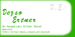 dezso ertner business card